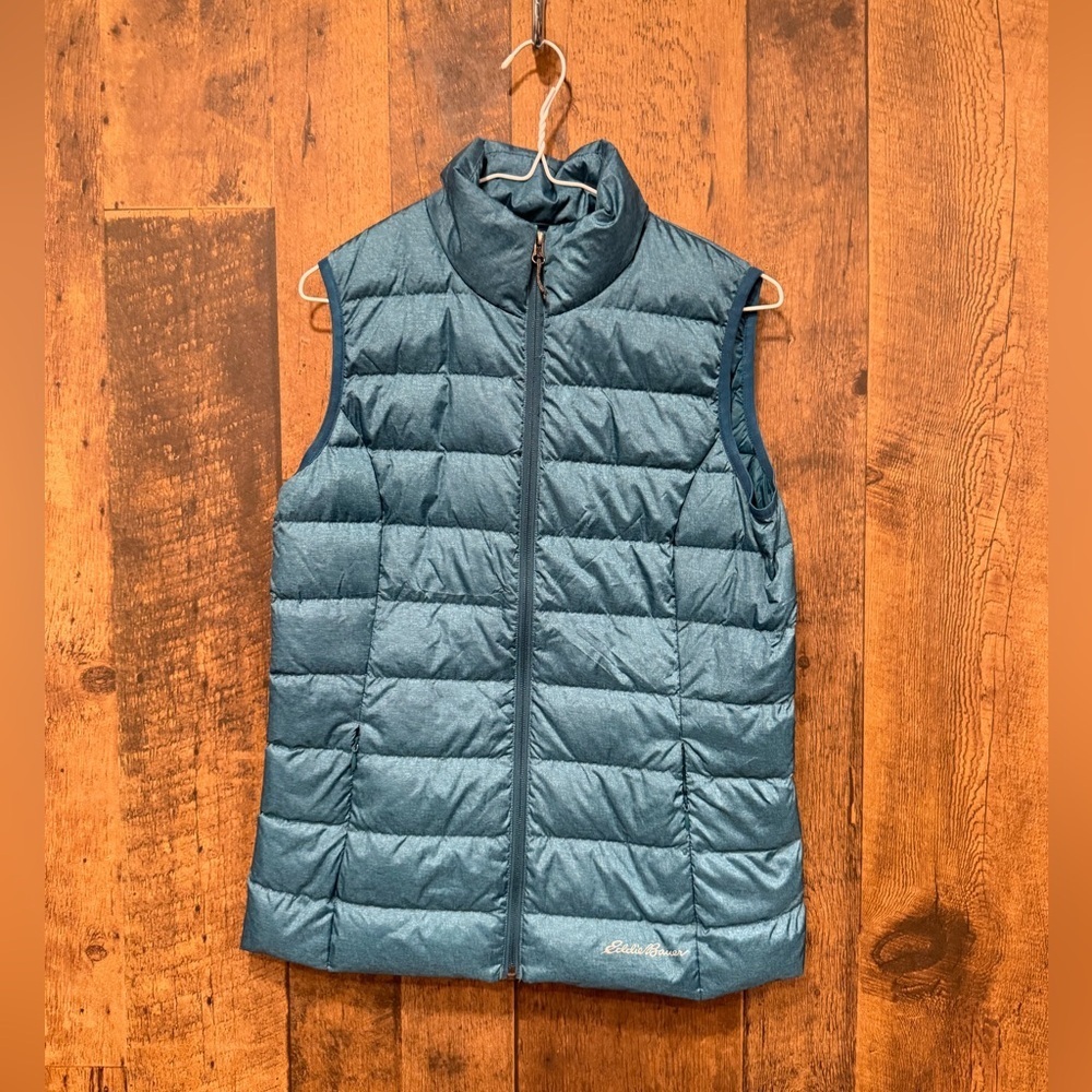 Eddie Bauer Teal Puffer Vest small EUC